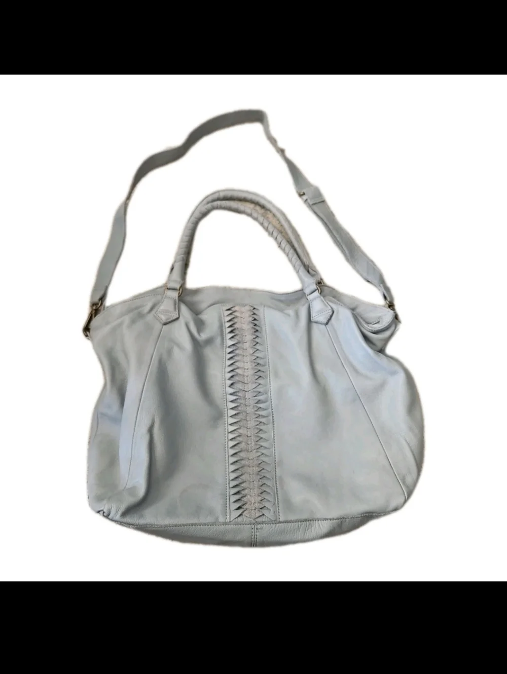 Liebeskind Berlin Light Blue Amalie Laser 2 Satchel Large Boho Designer Bag